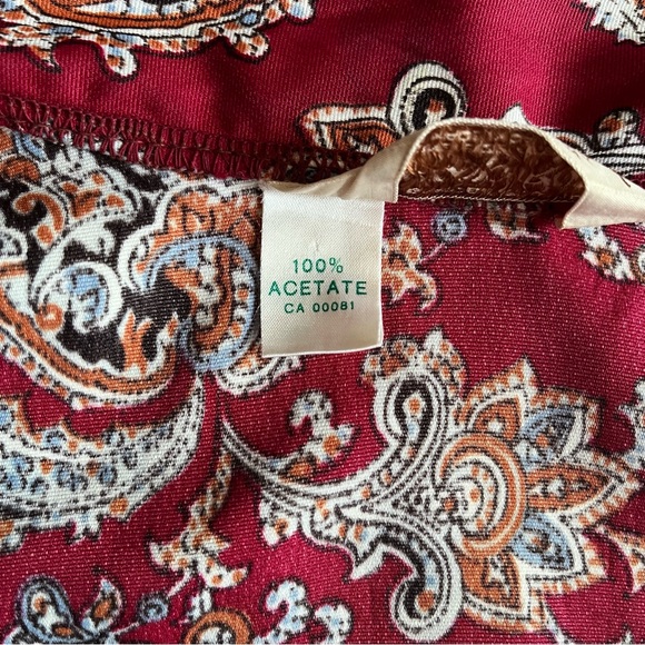 Vintage Paisley Kimono belted Robe with pockets - Picture 10 of 11